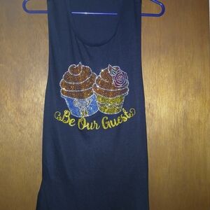 Bella Canvas Black Tank Top with Cupcake Design